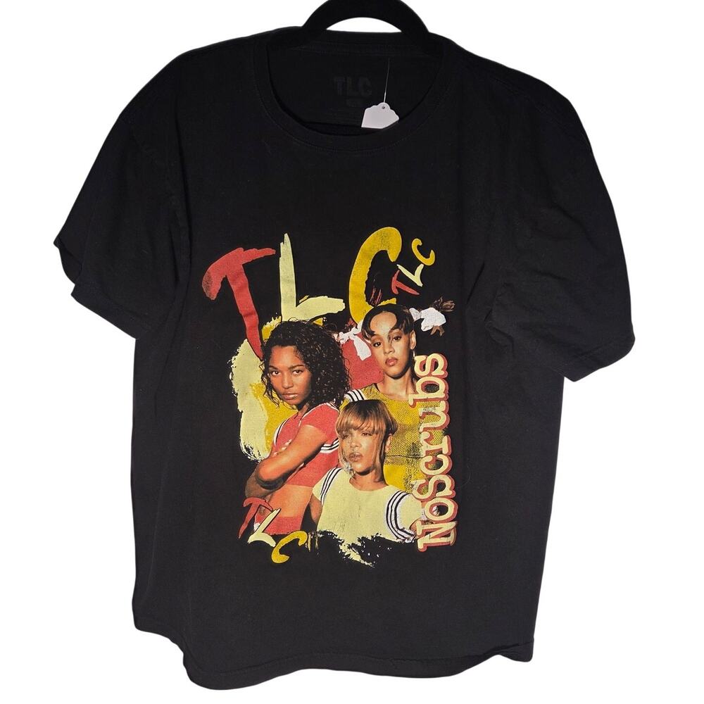 TLC Black Graphic T-Shirt Women's Size XL - Trendy & Comfy!